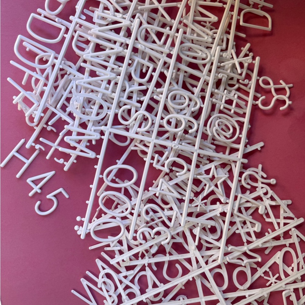 Misc marquee peg board letters and numbers white message board